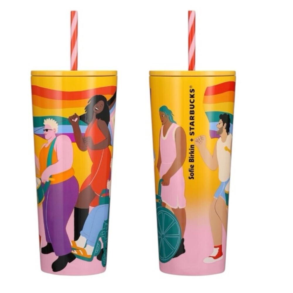 Starbucks Pride 2024 Tumbler NWT 24oz Limited Edition By Us For Us Rainbow Cup